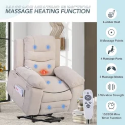 Electric Lift Recliner With Adjustable Massage, Heating Function, Infinity Positions And Side Pockets - ModernLuxe -ModernLuxe GUEST 2c5aa274 f8a4 452a a572 5763c63d3f71