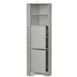Tall Bathroom Freestanding Corner Cabinet With Door And Adjustable Shelves - ModernLuxe -ModernLuxe GUEST 2c8d8af6 af57 4ce6 b844 7e5f8de0584a