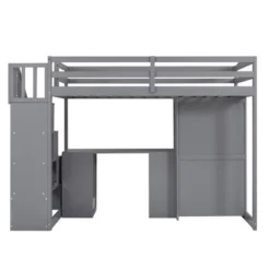 Twin Size Loft Bed With Wardrobe, Staircase, Desk And Storage Drawers - ModernLuxe -ModernLuxe GUEST 2d2d92ac b683 41a6 9750 e8b101a25555