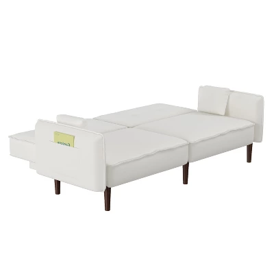Convertible Futon Sofa Bed With Wooden Legs - ModernLuxe 9 Convertible Futon Sofa Bed With Wooden Legs - ModernLuxe - Image 7