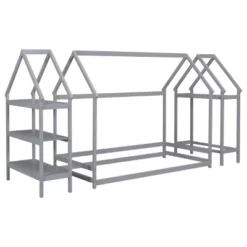 Twin Size House Shape Floor Bed With 2 Detachable Stands - ModernLuxe -ModernLuxe GUEST 2e0f37a0 2e24 4865 9363 61e00d19ccaa
