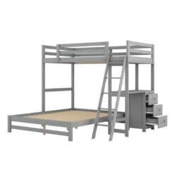 Twin Over Full Bunk Bed With Built-in Desk, Ladder And Three Drawers-ModernLuxe -ModernLuxe GUEST 2e373c13 fb4a 438e b8ad a0f9c9340b55