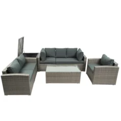7-Piece Patio Wicker Sofa Set With Cushions, Table And Storage Box - ModernLuxe -ModernLuxe GUEST 2e8ec920 29c7 46dd 8718 74ec7f919c39