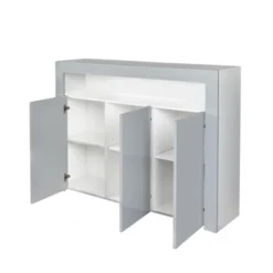 Modern Wooden Sideboard With LED Lights And 3 Doors For Living Room, Kitchen Or Hallway - ModernLuxe -ModernLuxe GUEST 2eae4213 68c7 4473 8969 a06712807e1d