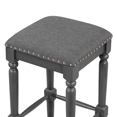 5 PCS Counter Height Wood Dining Table Set, Console Table With Trestle Legs And 4 Stools-ModernLuxe 14 5 PCS Counter Height Wood Dining Table Set, Console Table With Trestle Legs And 4 Stools-ModernLuxe - Image 12