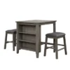 3-Piece Counter Height Dining Table Set With Storage Shelf And Padded Stools-ModernLuxe