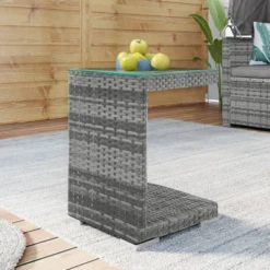 5 PCS Outdoor Sectional Rattan Daybed Sofa Set, Patio PE Wicker Conversation Furniture Set With Canopy And Tempered Glass Side Table, Gray-ModernLuxe -ModernLuxe GUEST 3090fa35 2d8c 4879 bcbb 55638deb6d21