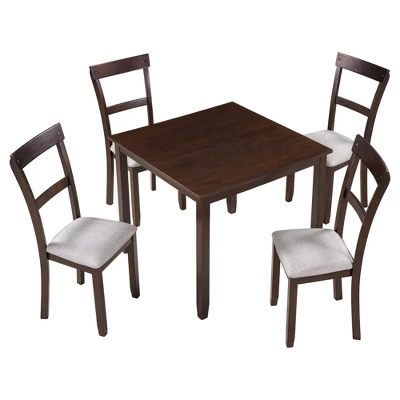 5 PCS Classic Dining Table Set With 4 Upholstered Chairs-ModernLuxe 9 5 PCS Classic Dining Table Set With 4 Upholstered Chairs-ModernLuxe - Image 7