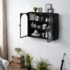 27.56" 3-Tier Storage Shelf Glass Door Wall Cabinet With Characteristic Woven Pattern - ModernLuxe -ModernLuxe GUEST 30e2cdec 6622 4f63 90f2 76b9ca5acc48