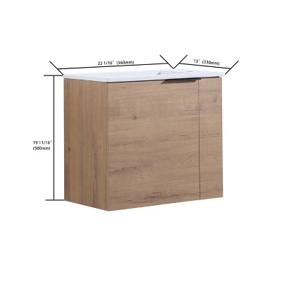 22" Bathroom Vanity With Sink, Soft Close Door And Floating Mount Design - ModernLuxe 5 22" Bathroom Vanity With Sink, Soft Close Door And Floating Mount Design - ModernLuxe - Image 3