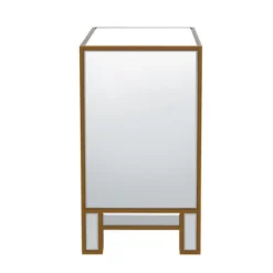 Modern Mirrored Nightstand With 1 Door, Silver - ModernLuxe -ModernLuxe GUEST 3175bb90 2bb1 4576 8225 cb9132c2922f