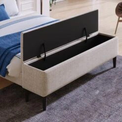 Queen Size Upholstered Wood Storage Platform Bed Frame With Storage Ottoman Bench-ModernLuxe -ModernLuxe GUEST 318c4be4 ec4a 45ef b440 10210aff9e33