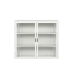 27.56" Modern 2 Glass Door Wall Cabinet With Triple Tier Storage - ModernLuxe -ModernLuxe GUEST 31b0ba5f a3f0 4107 81a8 f2164d1b54c5