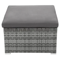 5 PCS Outdoor Sectional Rattan Daybed Sofa Set, Patio PE Wicker Conversation Furniture Set With Canopy And Tempered Glass Side Table, Gray-ModernLuxe -ModernLuxe GUEST 3282d32f 5039 4b7c 9623 ed1a02323443