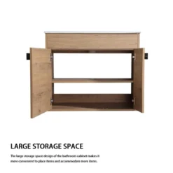 Bathroom Cabinet With Sink, Freestanding Bathroom Vanity Or Floating Optional Conversion, Oak - ModernLuxe -ModernLuxe GUEST 32a923db 1802 46ac bd7e 0ea901d4993a