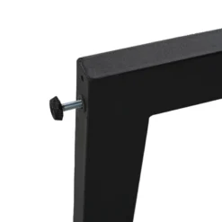 Steel Outdoor Dinner Set With Acacia Wood Handrails For Patio, Balcony Or Backyard,Black - ModernLuxe -ModernLuxe GUEST 32c5217a cd96 4cc1 9270 1130fd278529