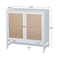 Set Of 2, Natural Rattan 2 Door Cabinets With 1 Adjustable Internal Shelf - ModernLuxe -ModernLuxe GUEST 32c6df28 2970 4b1d 99c3 cc5f0711f08f