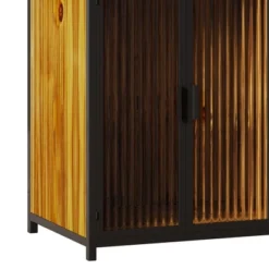 Multipurpose Bookshelf Storage Rack With Closed Storage Cabinets, Black + Brown - ModernLuxe -ModernLuxe GUEST 32c7086f 3c03 49b9 ba16 1b2c29d90409