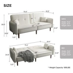 Convertible Futon Sofa Bed With Wooden Legs - ModernLuxe 14 Convertible Futon Sofa Bed With Wooden Legs - ModernLuxe -ModernLuxe GUEST 32f99501 2cea 475a 9d8f ec5503ec7717
