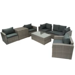 7-Piece Patio Wicker Sofa Set With Cushions, Table And Storage Box - ModernLuxe -ModernLuxe GUEST 33082bf4 8b03 4777 a583 ad95a3a86657