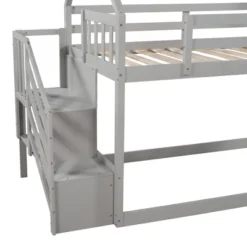Twin Over Twin Bunk Bed In House Shape With Slide And Storage Staircase-ModernLuxe -ModernLuxe GUEST 3321686e f05a 4c7a 958e b941b0671e5c