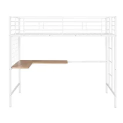Twin Metal Loft Bed With Desk And Metal Grid - ModernLuxe -ModernLuxe GUEST 332e7945 7463 450e 9af6 a8e33956a482