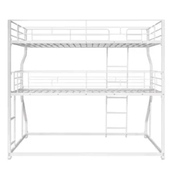 Full XL Over Twin XL Over Queen Size Metal Triple Bunk Bed With Ladder-ModernLuxe -ModernLuxe GUEST 33571f2f f93a 46c8 b921 8d7793b0d52d
