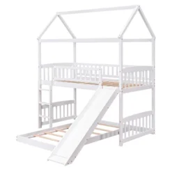 Twin Over Twin Bunk Bed, House Bed With Slide And Ladder-ModernLuxe -ModernLuxe GUEST 337c868f 1d4a 490d bcb4 44dc194c2f0f