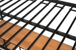 Metal Twin Size Low Loft Bed With Storage Shelf And Table, Black - ModernLuxe -ModernLuxe GUEST 3429c7d0 4602 4899 916d 84f3a80a3654