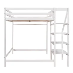 Full Size Loft Bed With Staircase And Safety Guardrails Gray/White-ModernLuxe 21 Full Size Loft Bed With Staircase And Safety Guardrails Gray/White-ModernLuxe -ModernLuxe GUEST 344bf545 5ae4 4b56 a574 a1245c076ca1