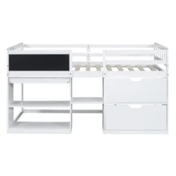 Twin Size Low Loft Bed With Rolling Desk, Shelves And Drawers - ModernLuxe -ModernLuxe GUEST 35501dde 252e 4b6e 9dc0 67e0d773d78a