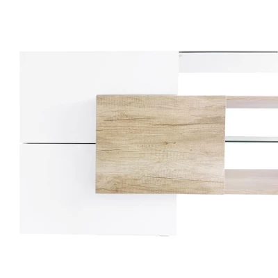 Versatile TV Stand For TVs Up To 80" With 2 Lighted Glass Shelves And LED Color Changing Lights - ModernLuxe 12 Versatile TV Stand For TVs Up To 80" With 2 Lighted Glass Shelves And LED Color Changing Lights - ModernLuxe - Image 10