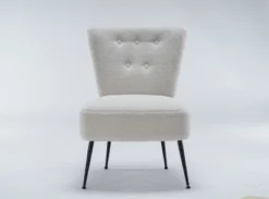 Tufted Back Teddy Fabric Slipper Chair Accent Chair-ModernLuxe 16 Tufted Back Teddy Fabric Slipper Chair Accent Chair-ModernLuxe -ModernLuxe GUEST 35c5cc0f dc28 460b 8961 3323343c65ad