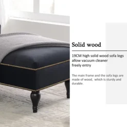 58" Velvet Chaise Lounge, Button Tufted Right Arm Facing Sleeper Lounge Chair With Nailhead Trim & Solid Wood Legs Black-ModernLuxe -ModernLuxe GUEST 36573675 0d53 4476 8cac f85b4ed8b0b8