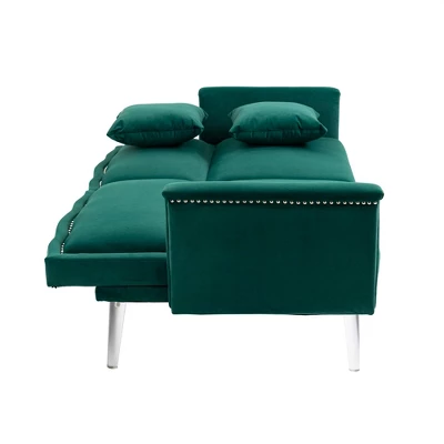 Modern Velvet Upholstered Loveseats Sofa With 2 Pillows-ModernLuxe 11 Modern Velvet Upholstered Loveseats Sofa With 2 Pillows-ModernLuxe - Image 9