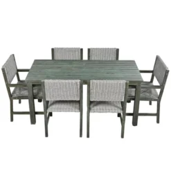 Outdoor 6-Seat Acacia Wood Dining Set For Yard, Terrace, Balcony - ModernLuxe -ModernLuxe GUEST 368db657 5d7e 4ba7 b813 0f6dff3d99da