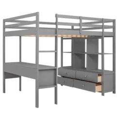 Loft Bed With Built-In Desk, Storage Shelves And Drawers - ModernLuxe -ModernLuxe GUEST 36a5a0f8 5bd0 493e aa8a f203b1c1e2a0