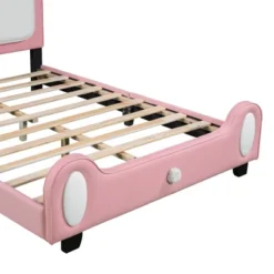 Full/Twin Size Upholstered Rabbit-Shape Princess Platform Bed, White+Pink-ModernLuxe -ModernLuxe GUEST 36b0137f 1f43 43ea 8c10 c7ab4d30e971