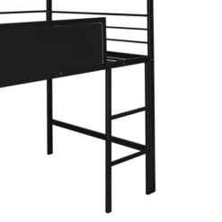 Twin Size Metal House Loft Bed With Slide And Two-Sided Writable Wooden Board-ModernLuxe -ModernLuxe GUEST 36eab4c2 a87e 4f22 974f 1d650048b3c0