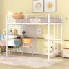 Full Size Metal Loft Bed With Desk And Grid - ModernLuxe -ModernLuxe GUEST 3719fe88 b985 40e5 aaf9 c3b14c861f79