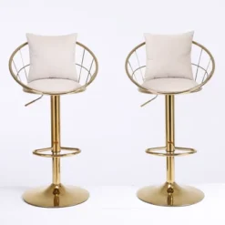 Set Of 2 Modern Style 360 Degree Swivel Bar Stools With Metal Adjustable Base - ModernLuxe 16 Set Of 2 Modern Style 360 Degree Swivel Bar Stools With Metal Adjustable Base - ModernLuxe -ModernLuxe GUEST 3774329f f4bb 4848 9ebc ee9f1fac58e6