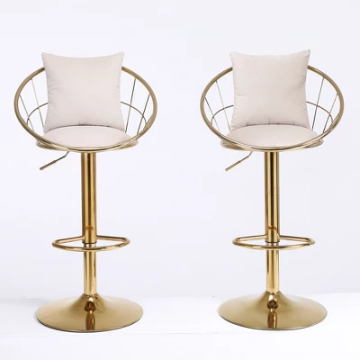 Set Of 2 Modern Style 360 Degree Swivel Bar Stools With Metal Adjustable Base - ModernLuxe 7 Set Of 2 Modern Style 360 Degree Swivel Bar Stools With Metal Adjustable Base - ModernLuxe - Image 5