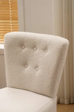 Tufted Back Teddy Fabric Slipper Chair Accent Chair-ModernLuxe 20 Tufted Back Teddy Fabric Slipper Chair Accent Chair-ModernLuxe -ModernLuxe GUEST 3886a449 0ef9 4715 9b44 07527543d085