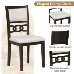 6-Piece Farmhouse Solid Wood Rectangular Dining Table Set With 4 Upholstered Chairs And 1 Bench - ModernLuxe -ModernLuxe GUEST 38aed194 7209 40a1 b9ac bf33adc30289