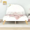 Wooden Platform Bed With Curved/Unicorn Shape Headboard-ModernLuxe -ModernLuxe GUEST 38b13bd5 685f 4e1b a193 3f225184736c