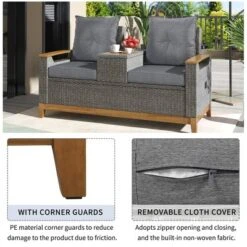 Outdoor Adjustable Loveseat Sofa With Armrests And Storage Space For Patio, Pool And Balcony Etc - ModernLuxe -ModernLuxe GUEST 391eeb2c 0757 44fa bd0e 37bb805394e3