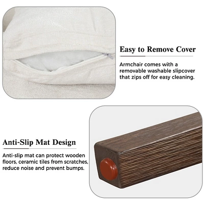 Modern Velvet Accent Chair, Wood Leisure Armchair-ModernLuxe 10 Modern Velvet Accent Chair, Wood Leisure Armchair-ModernLuxe - Image 8