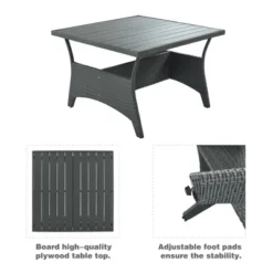 6PCS Patio PE Rattan Conversation Set, Outdoor Wicker Sectional Sofa With Table And Cushions-ModernLuxe -ModernLuxe GUEST 39ba9d9f 2739 4308 92e4 0cf66b7adede