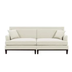81.8" Upholstered Country Loveseat Sofa With Wooden Legs And Two Throw Pillows-ModernLuxe -ModernLuxe GUEST 39bd4bc8 c233 4ee0 967a e981d358fa4a