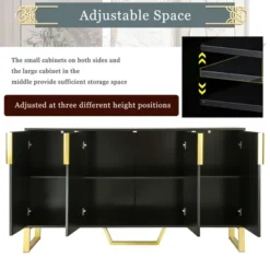 Modern Buffet Sideboard Cabinet With Metal Handles & Legs And Adjustable Shelves-ModernLuxe -ModernLuxe GUEST 39c0fbf3 583a 424a b8cb 96ea2f3f0b62